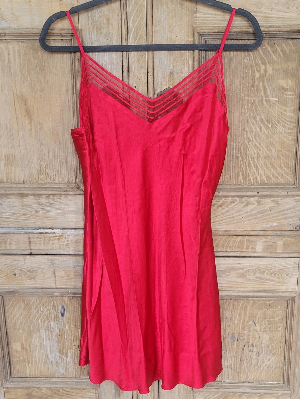 Victoria's Secret Red 100% Silk Chemise